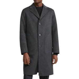NWT THEORY Wool Cashmere Long Coat Delancey Double Faced Tailored Grey Winter